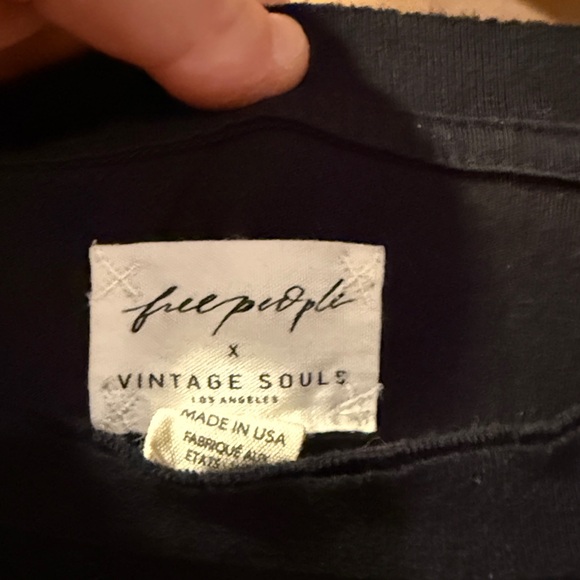Free People x Vintage Souls Black Graphic Tee - Picture 2 of 4